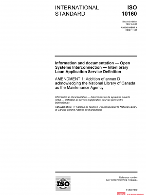ISO 10160:1997/Amd 1:2002 PDF