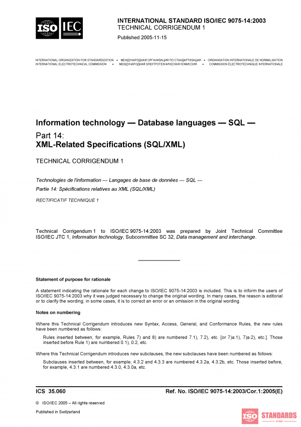 ISO/IEC 9075-14:2003/Cor 1:2005 PDF