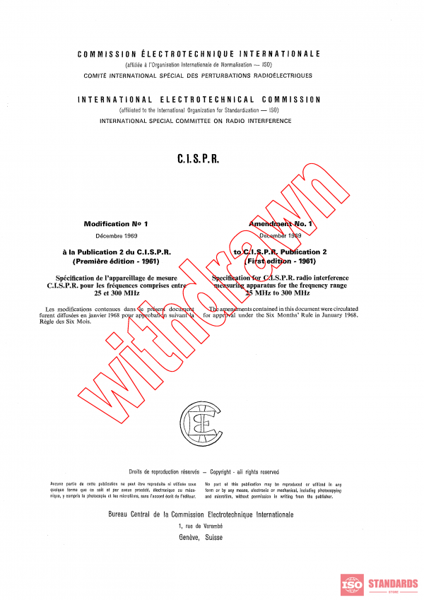 CISPR 2:1961/AMD1:1969 PDF