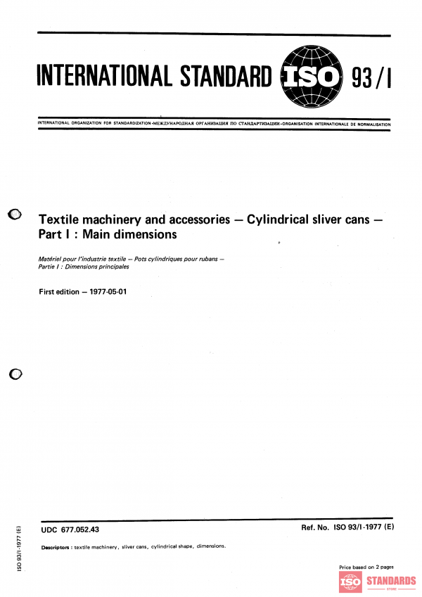 ISO 93-1:1977 PDF