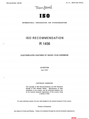 ISO/R 1456:1970 PDF