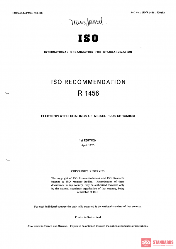 ISO/R 1456:1970 PDF