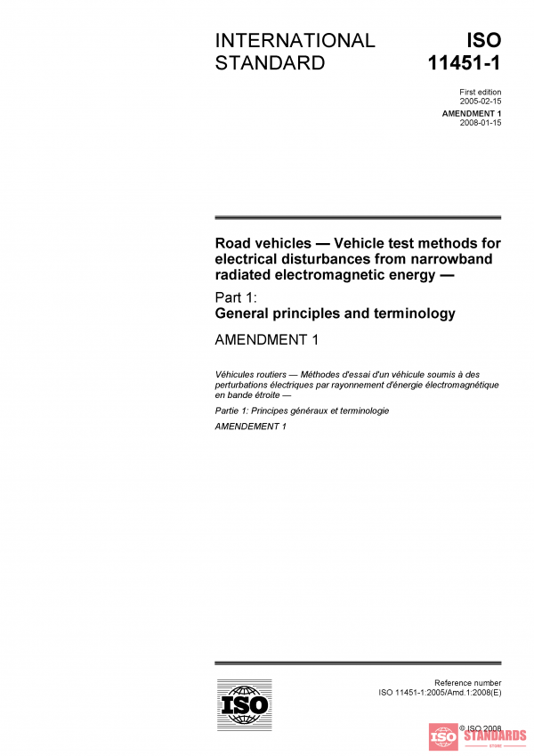 ISO 11451-1:2005/Amd 1:2008 PDF