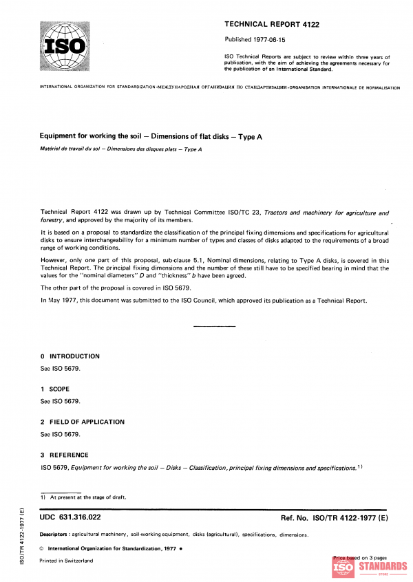 ISO/TR 4122:1977 PDF