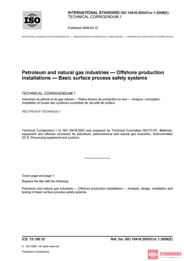 ISO 10418:2003/Cor 1:2008 PDF