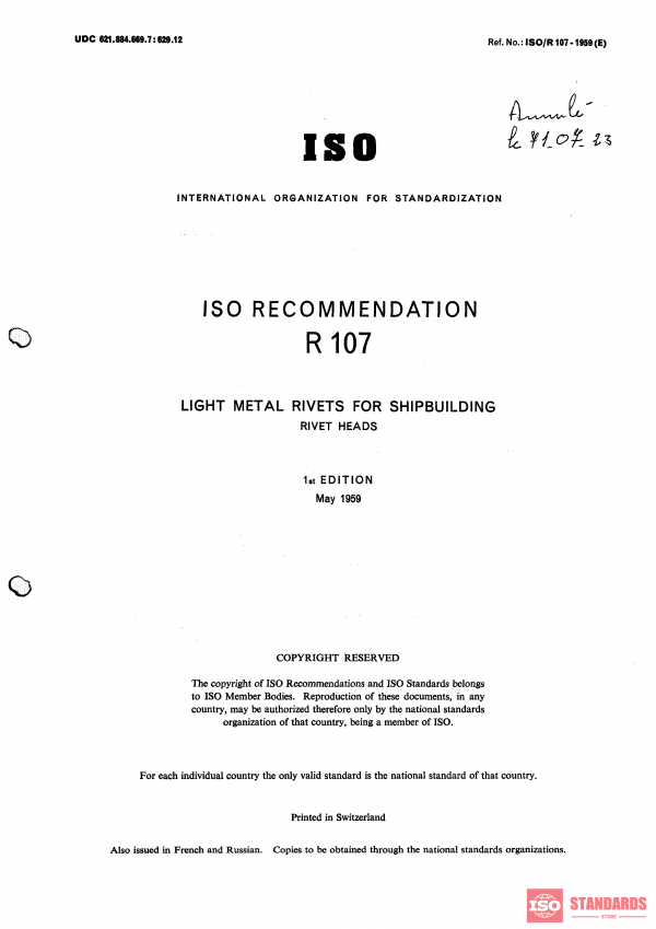ISO/R 107:1959 PDF