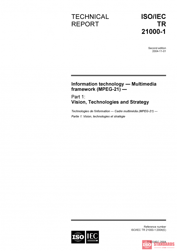 ISO/IEC TR 21000-1:2004 PDF