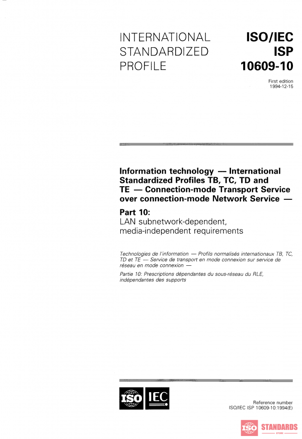 ISO/IEC ISP 10609-10:1994 PDF