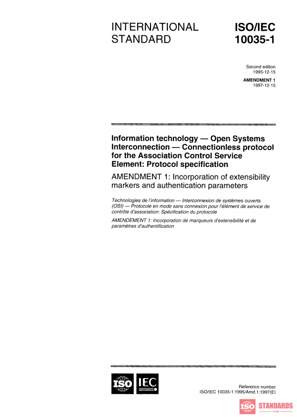 ISO/IEC 10035-1:1995/Amd 1:1997 PDF