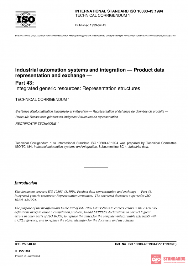 ISO 10303-43:1994/Cor 1:1999 PDF