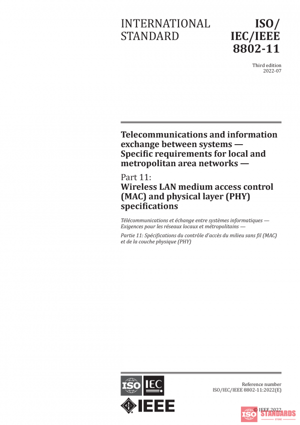 ISO/IEC/IEEE 8802-11:2022 PDF
