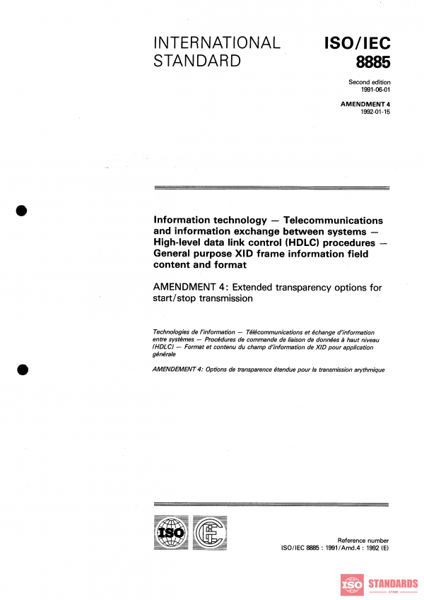 ISO/IEC 8885:1991/Amd 4:1992 PDF