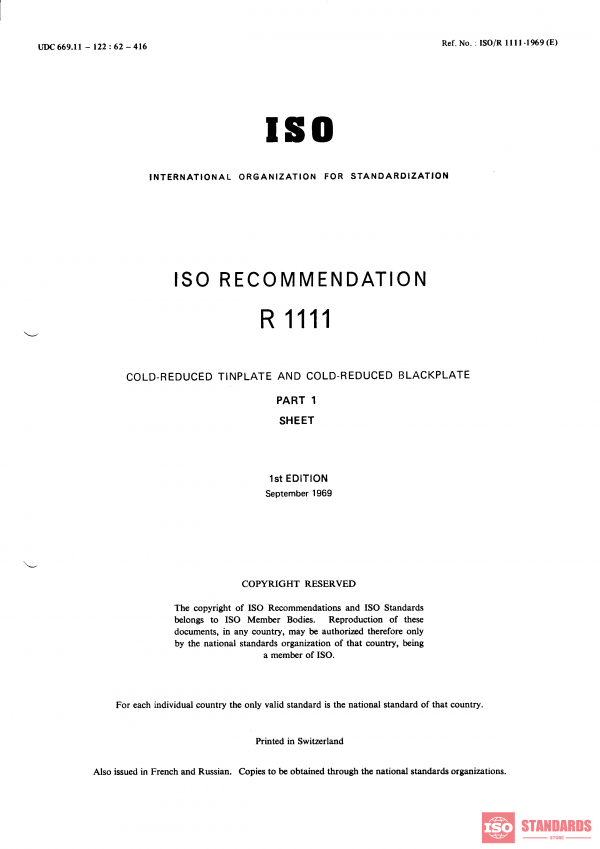 ISO/R 1111:1969 PDF