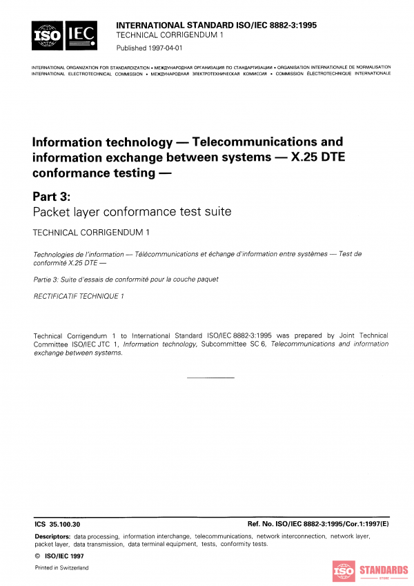ISO/IEC 8882-3:1995/Cor 1:1997 PDF