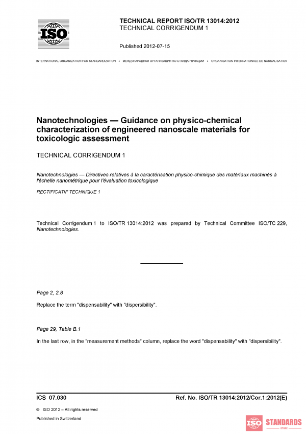 ISO/TR 13014:2012/Cor 1:2012 PDF