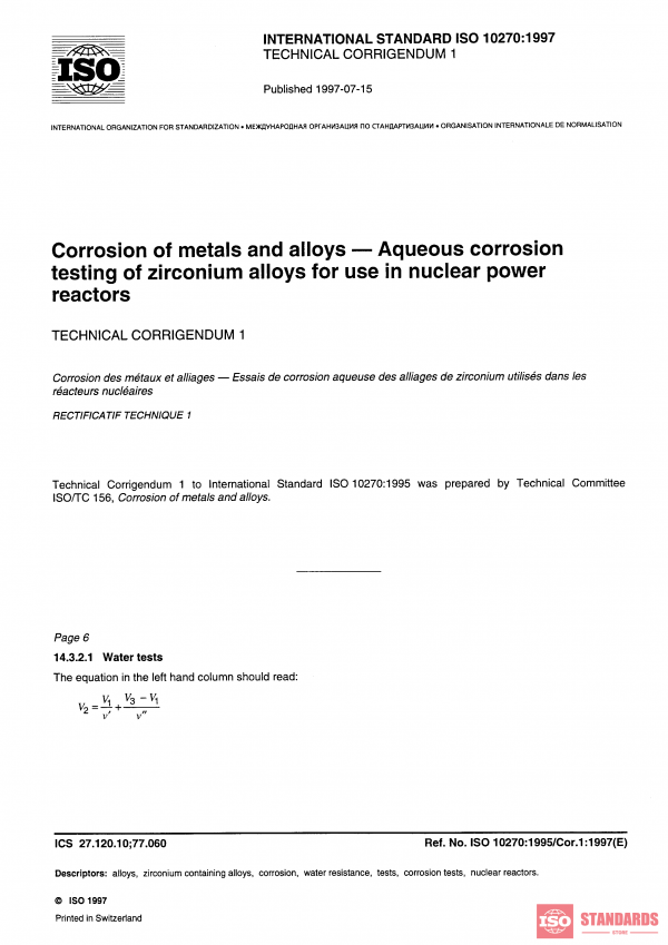 ISO 10270:1995/Cor 1:1997 PDF