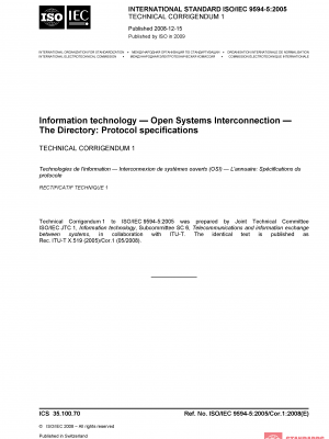 ISO/IEC 9594-5:2005/Cor 1:2008 PDF