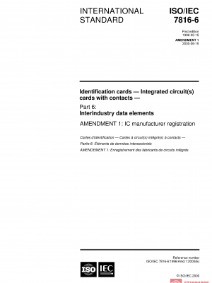 ISO/IEC 7816-6:1996/AMD1:2000 PDF