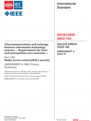 ISO/IEC/IEEE 8802-1AE:2020/Amd 4:2024 PDF