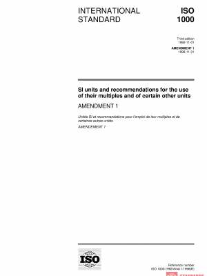 ISO 1000:1992/Amd 1:1998 PDF