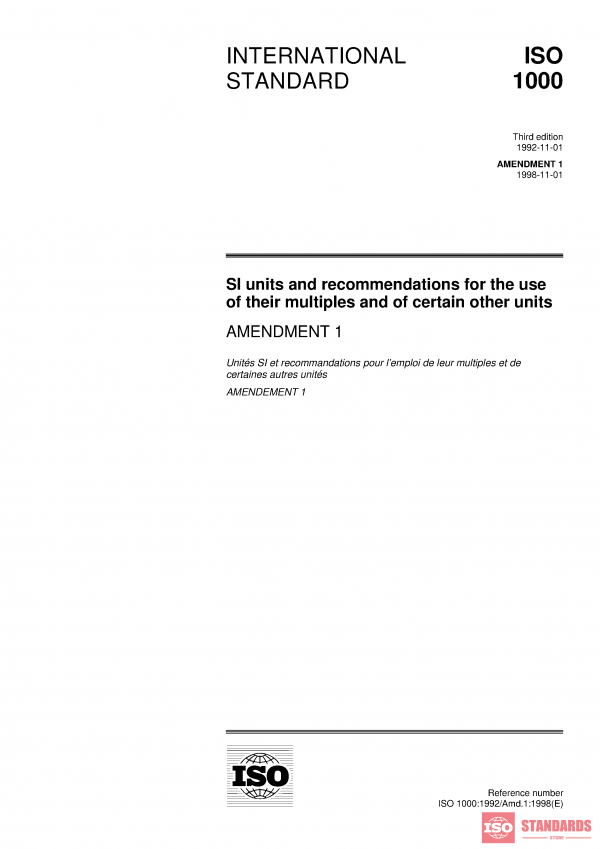 ISO 1000:1992/Amd 1:1998 PDF