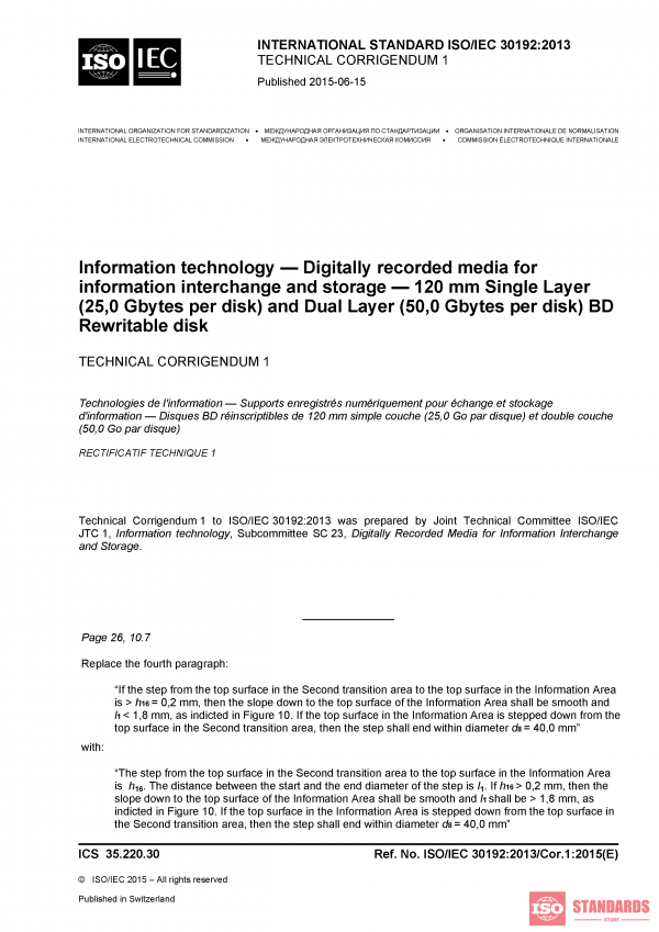 ISO/IEC 30192:2013/Cor 1:2015 PDF