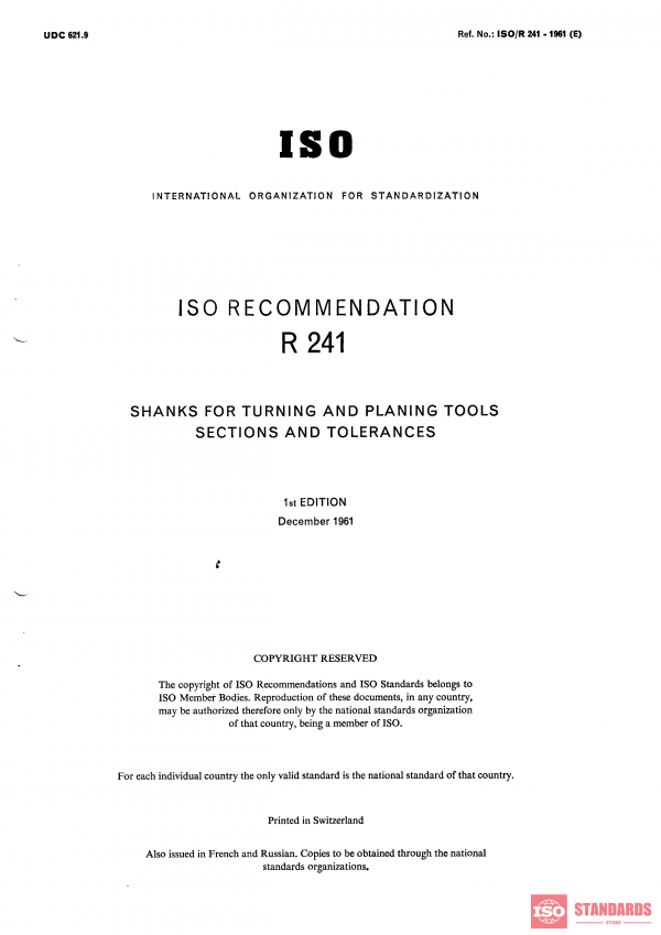ISO/R 241:1961 PDF