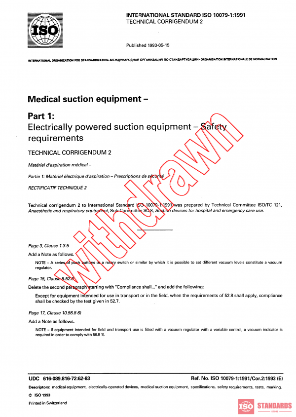 ISO 10079-1:1991/COR2:1993 PDF