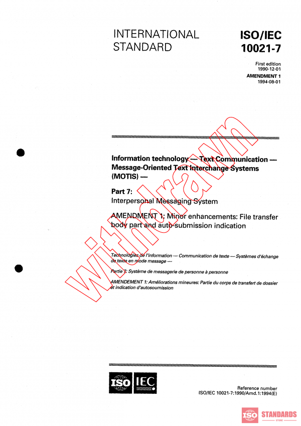 ISO/IEC 10021-7:1990/AMD1:1994 PDF