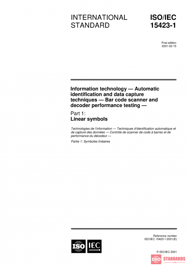 ISO/IEC 15423-1:2001 PDF