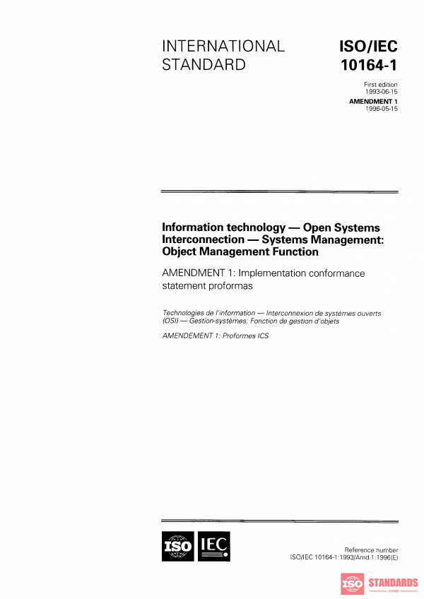 ISO/IEC 10164-1:1993/AMD1:1996 PDF