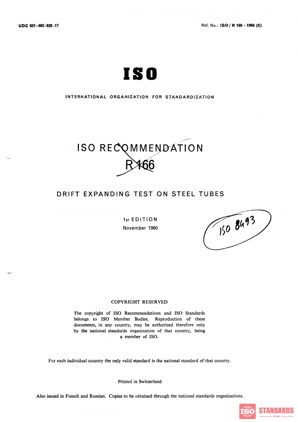 ISO/R 166:1960 PDF
