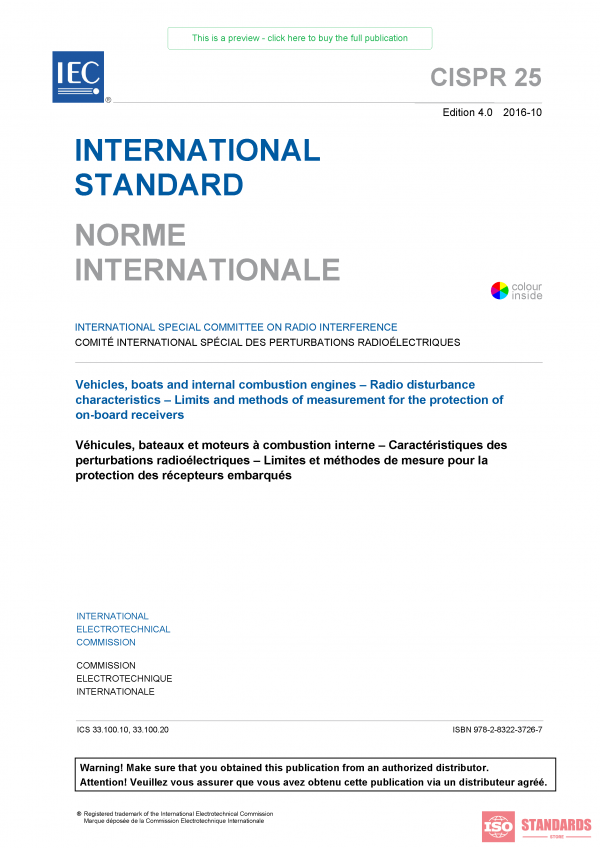 CISPR 25 ed 4.0:2016 PDF
