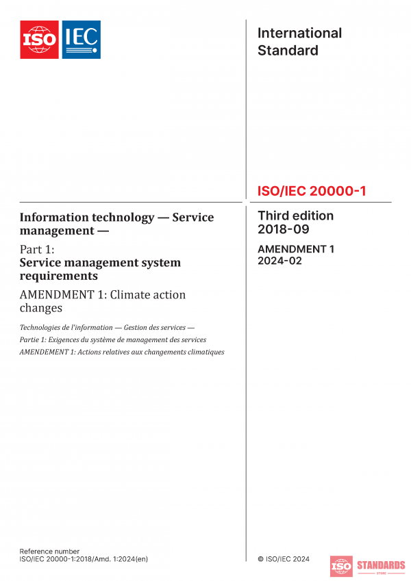 ISO/IEC 20000-1:2018/Amd 1:2024 PDF