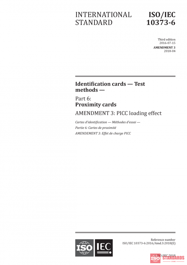 ISO/IEC 10373-6:2016/AMD3:2018 PDF
