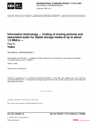 ISO/IEC 11172-2:1993/Cor 2:1999 PDF