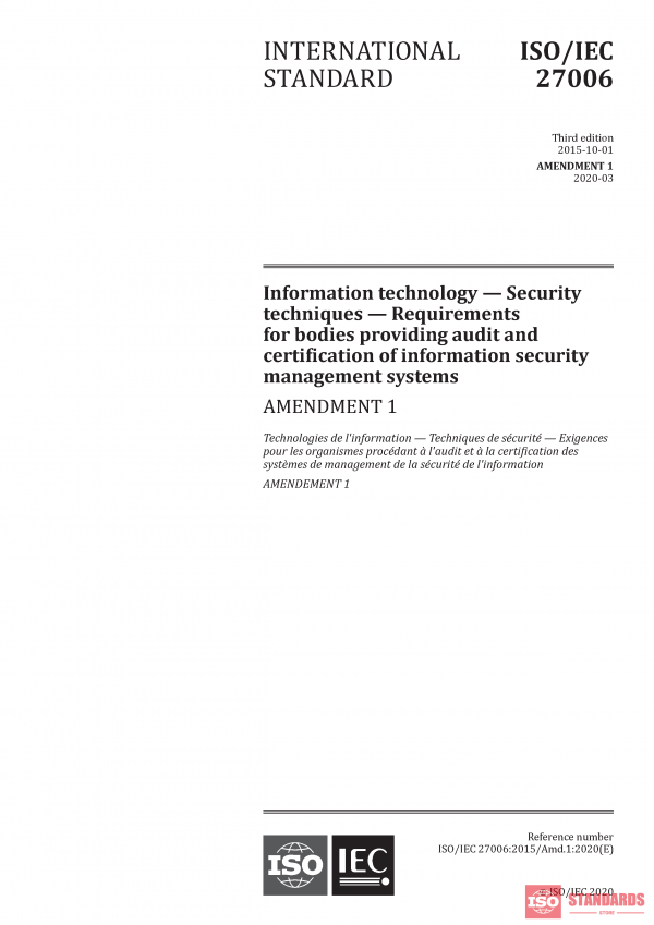 ISO/IEC 27006:2015/Amd 1:2020 PDF
