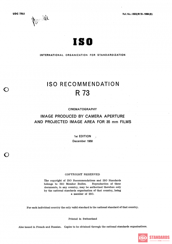 ISO/R 73:1958 PDF