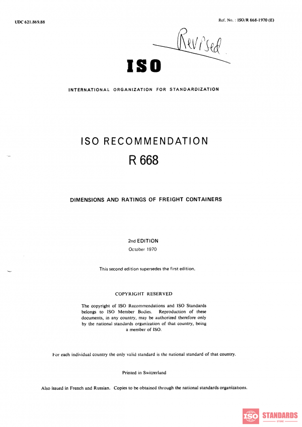 ISO/R 668:1970 PDF