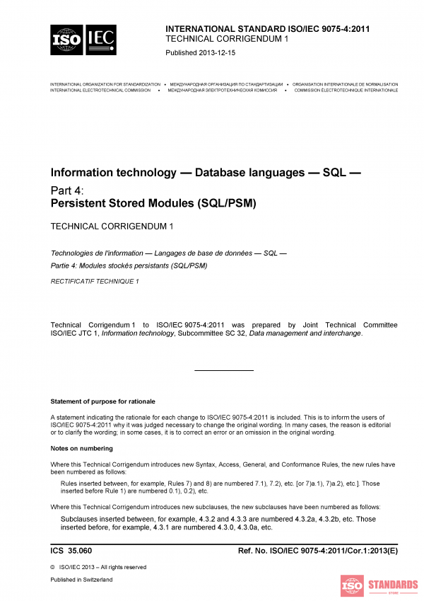 ISO/IEC 9075-4:2011/Cor 1:2013 PDF