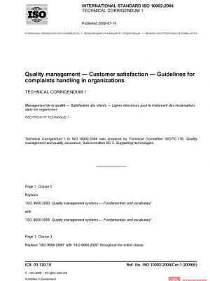 ISO 10002:2004/Cor 1:2009 PDF