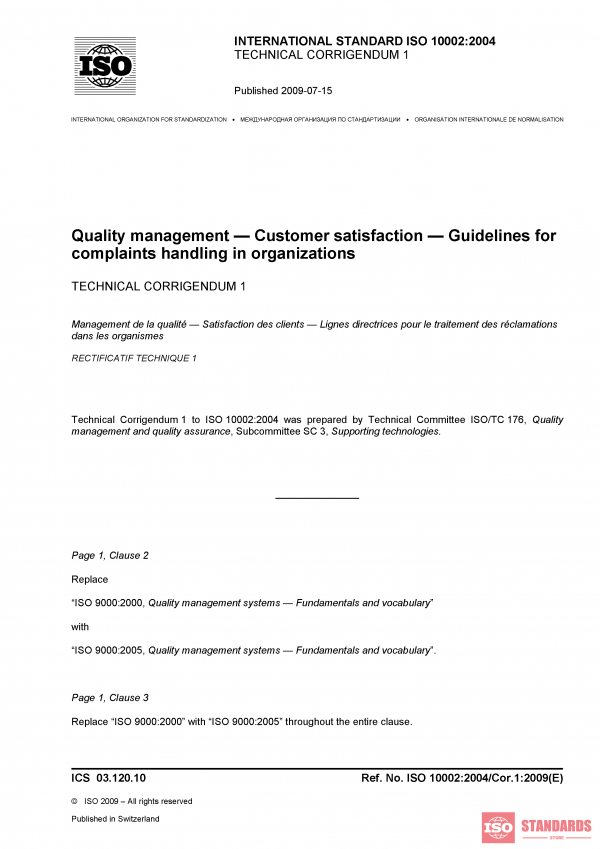ISO 10002:2004/Cor 1:2009 PDF