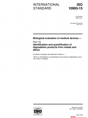 ISO 10993-15:2000 PDF