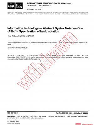 ISO/IEC 8824-1:1995/COR1:1996 PDF