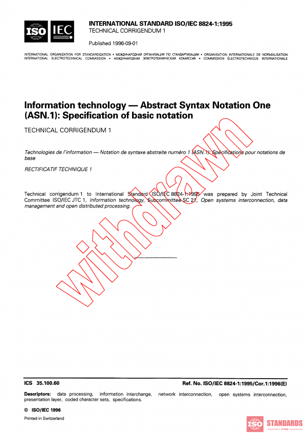 ISO/IEC 8824-1:1995/COR1:1996 PDF