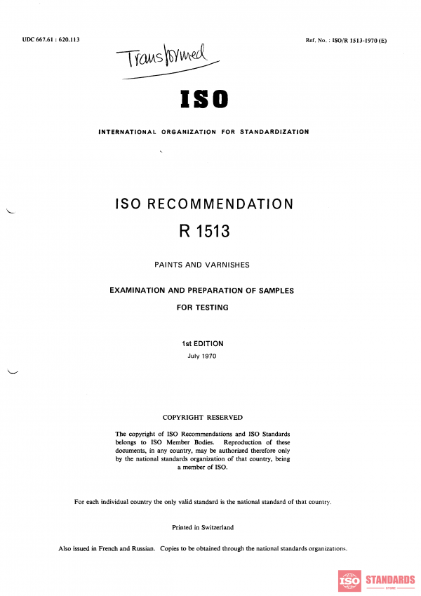 ISO/R 1513:1970 PDF