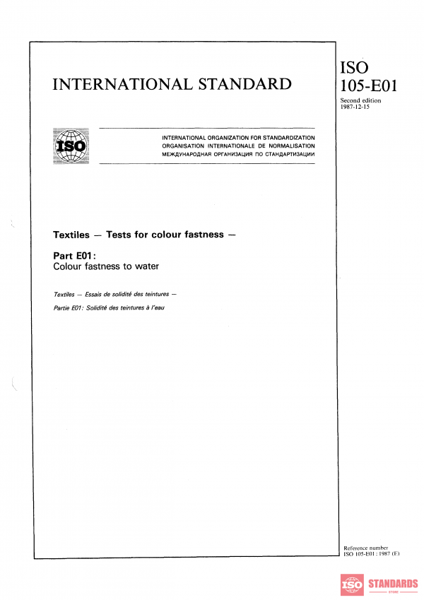 ISO 105-E01:1987 PDF