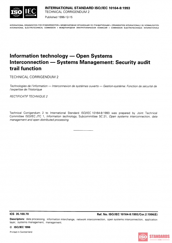 ISO/IEC 10164-8:1993/Cor 2:1996 PDF