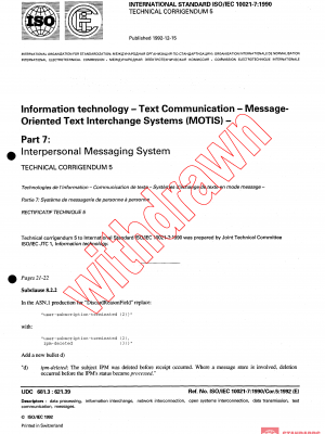 ISO/IEC 10021-7:1990/COR5:1992 PDF