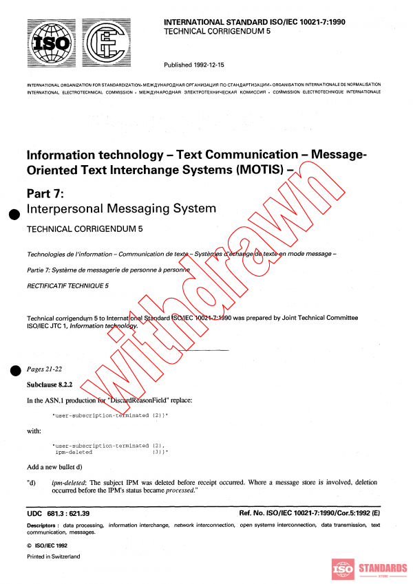 ISO/IEC 10021-7:1990/COR5:1992 PDF